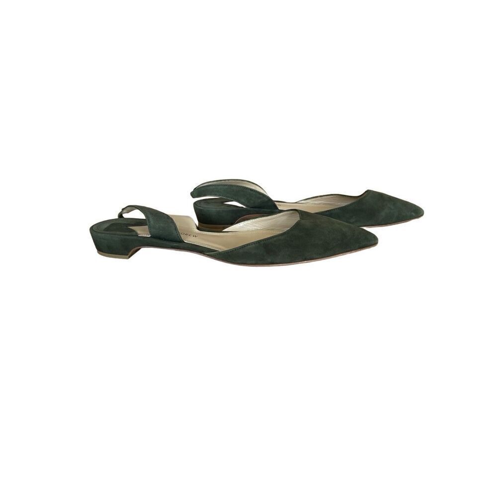 Paul Andrew Womens Green Suede Pointed Toe Flat Slingback Size 40